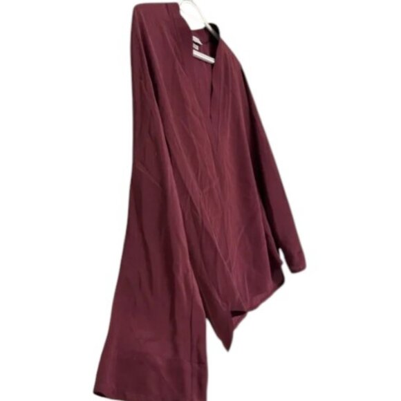 Sandro maroon V-neck long sleeve top size 3 - Picture 3 of 6